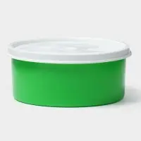 Контейнер пищевой ПластоС, 450 мл, с герметичной крышкой, d=13 см, h=6 см, пластик, МИКС