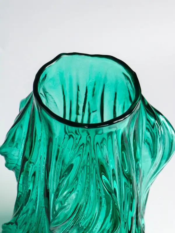 Ваза настольная стекло "Греверли" 31х10 см, зелёный