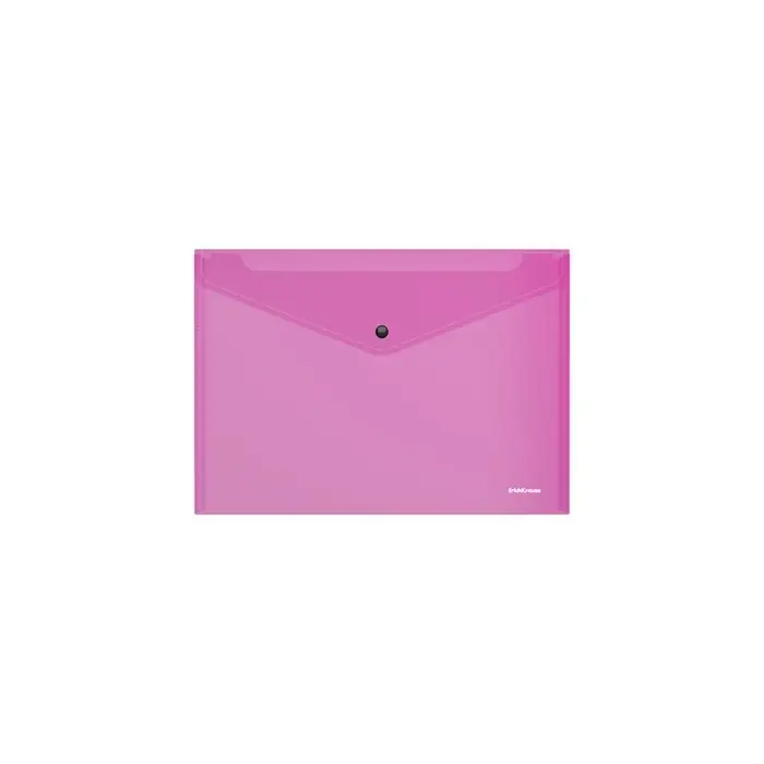 Папка-конверт на кнопке А5+ (239x189x9 мм), 180 мкм, ErichKrause Vivid, глянцевая, полупрозрачная, микс