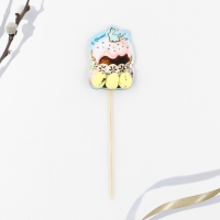 Топпер деревянный для украшения кулича &laquo;С Пасхой!&raquo;, 7,1 х 5,2 см