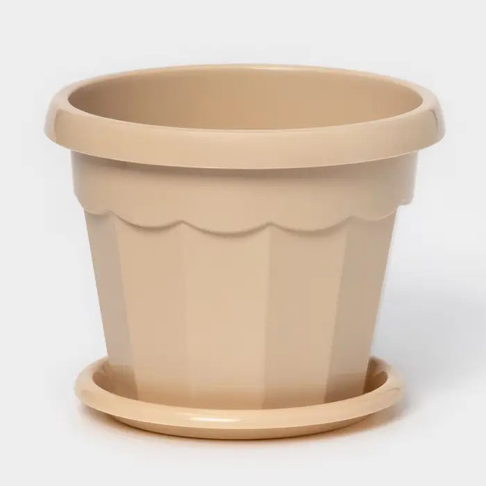 Горшок для цветов с поддоном Доляна &laquo;Эрика&raquo;, 0,7 л, цвет пудровый