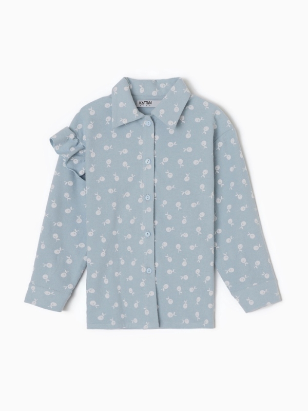 Рубашка детская с воланом KAFTAN р.38 (146-152 см), синий