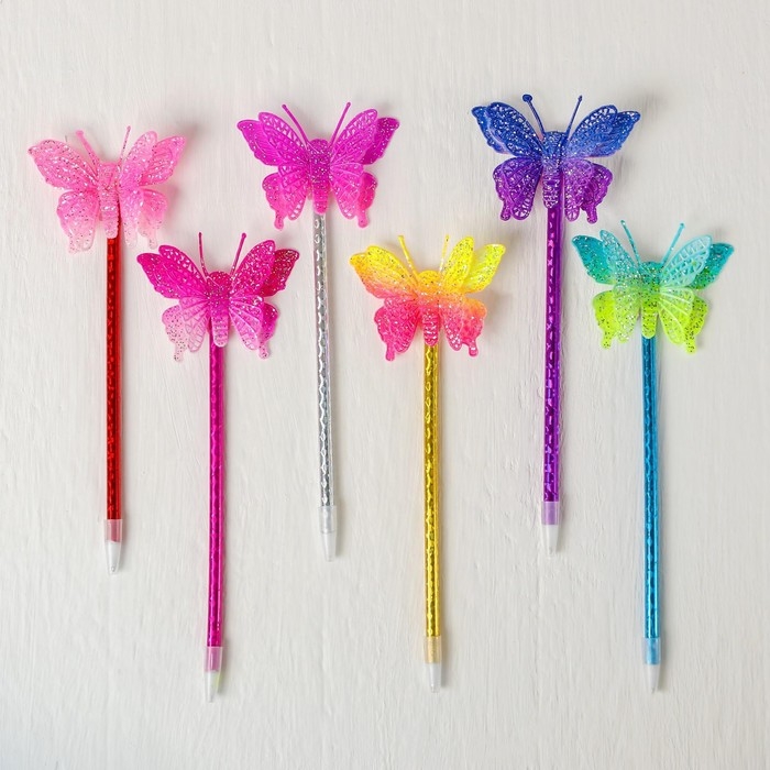 Ручка &laquo;Бабочка&raquo;, цвета МИКС