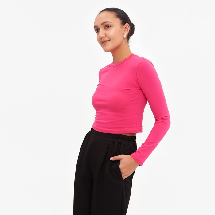 Лонгслив женский MINAKU: Basic line цвет фуксия, р-р 44