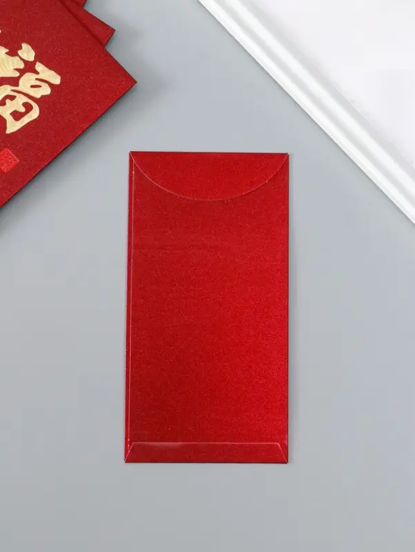 Конверт денежный бумага "Пожелание счастья" набор 6 шт тиснение блеск 9х17 см