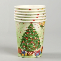 Стаканы бумажные &laquo;Новогодняя ёлочка&raquo;, 6 шт. МИКС