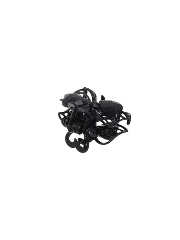 Крабик для волос &laquo;Чёрные кружева&raquo;, два сердца, 2.3 см, чёрный