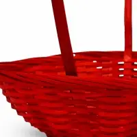 Корзина плетеная 20 х 20 х _ см, ручка h=21 см красный