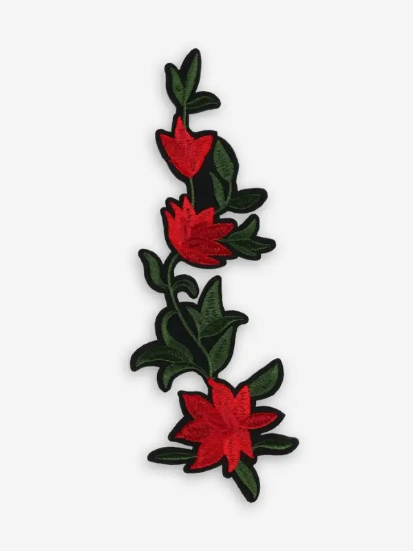 Термоаппликация &laquo;Цветы&raquo;, 20&times;7 см, красная