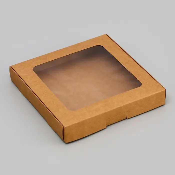 Коробка самосборная, крафт, 19&times;19&times;3 см