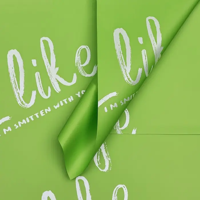 Пленка для цветов матовая, &laquo;Ты мне нравишься&raquo;, 57&times;57 см, зелёная мята, 65 мкм