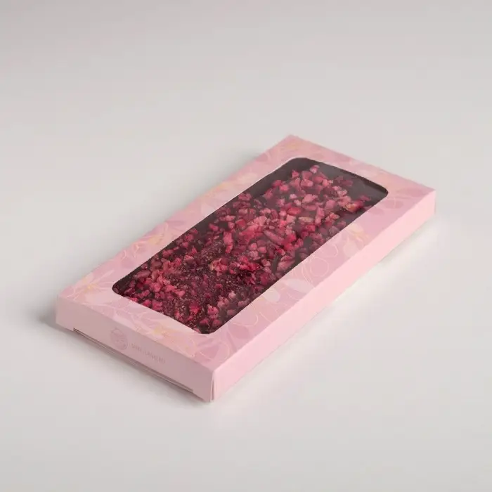 Коробка для шоколада, кондитерская упаковка, &laquo;Радуй себя&raquo;, с окном, 17.3 х 8.8 х 1.5 см