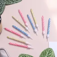 Свечи для торта &laquo;Спираль&raquo;, незадуваемые, 10 шт., 10 подставок