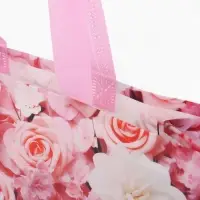 Сумка для покупок Цветы, 32*10*26. отд без молнии,  розовый