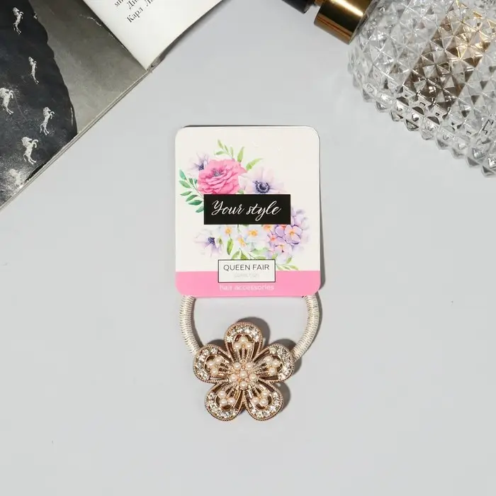 Резинка для волос "Каролина" цветочек, 4 см