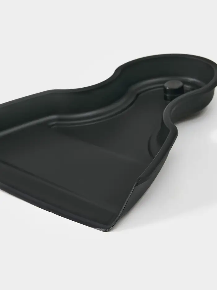 Щетка с совком "Meli", бамбуковая ручка, цвет черный 18х14 см