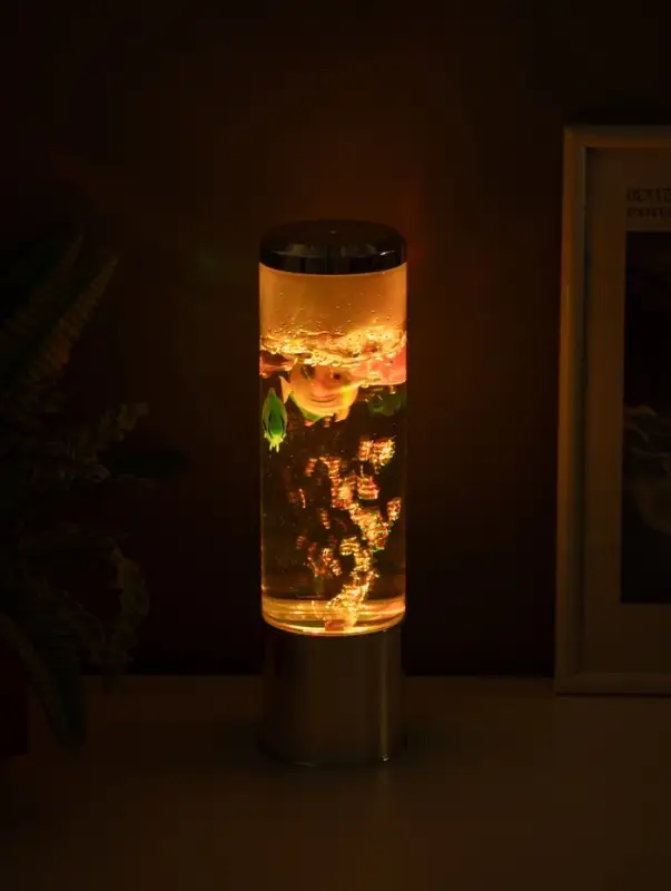 Светильник "Аквариум с рыбками" LED RGB 4,5Вт USB серебро 8,7х8,7х27 см