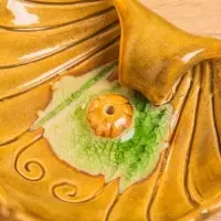 Подставка под благовония "Раковина с жемчужиной" керамика, цв. коричневый, 9х10,5х2 см