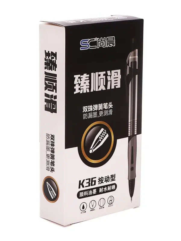 Ручка гелевая автомат 0,5 мм, стержень черный, резин. держ, корпус Черный (шк на шт)