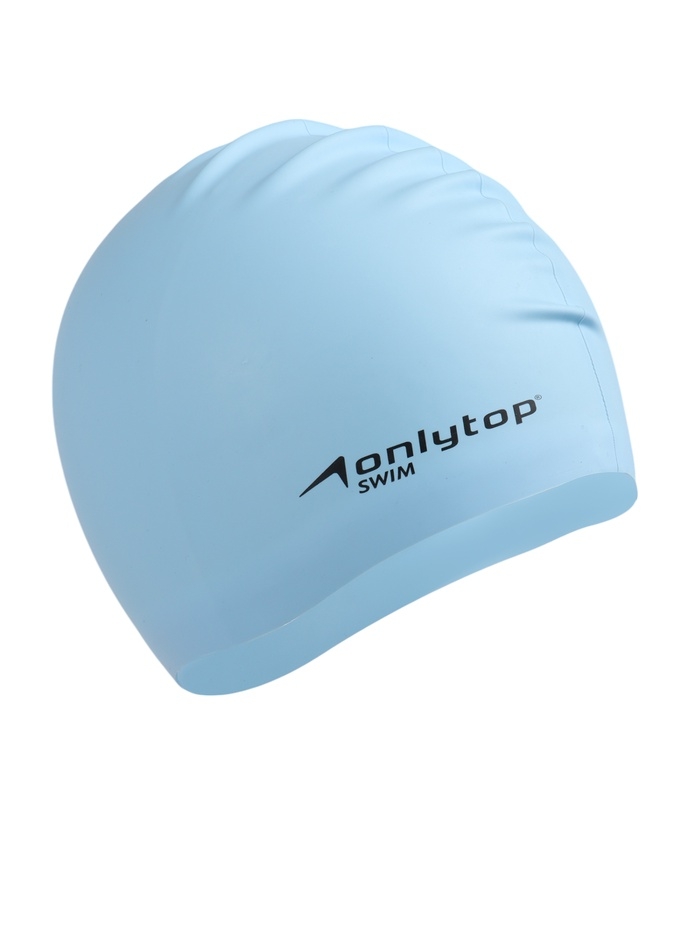 Шапочка для плавания силиконовая 56 гр, цвет голубой