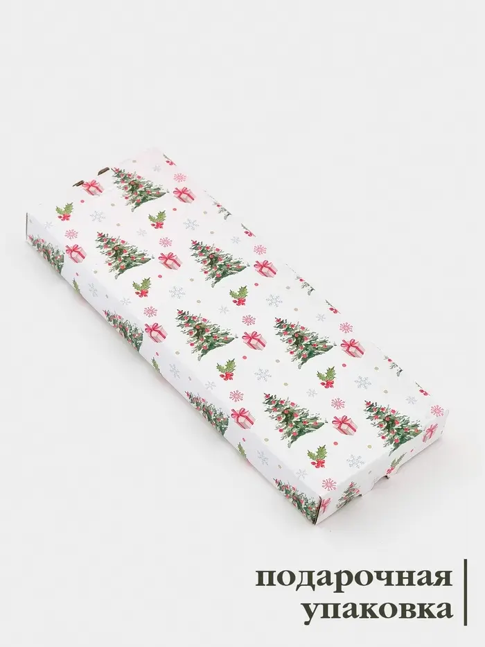 Подставка под ложку &laquo;Елочка&raquo; 26.5&times;9.5&times;2.5 см, стекло, белая, зелёная