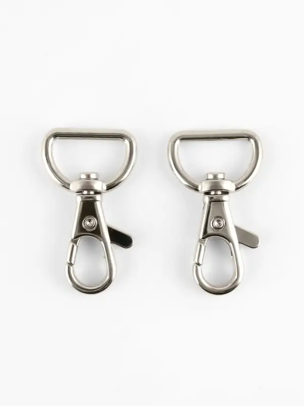 Карабины металл 8гр 4,2*2,5см/20*3мм (наб 2шт цена за наб) серебряный TR