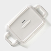 Форма для запекания из жаропрочной керамики Доляна &laquo;Долли&raquo;, 900 мл, 27,5&times;15,5&times;5,3 см (с ручками), 20,5&times;15,5&times;5 см (без ручек), цвет белый