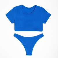 Купальник женский раздельный MINAKU с топом цвет синий, размер 44