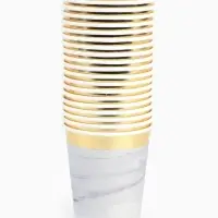 Набор посуды для праздника на 20 персон, мрамор белый (тарелки 23 см, стакан 250 мл)