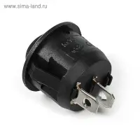 Выключатель клавишный, без подсветки, диаметр 23 мм, черный, 10 А