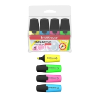 Набор маркеров текстовыделителей 4 цвета, 0.6-5.2 мм, ErichKrause Mini, футляр, микс