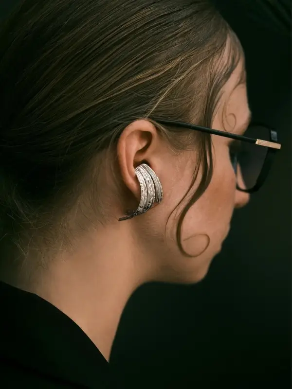 Серьги металл &laquo;Трио&raquo; объёмные, цвет серебро