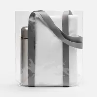 Шопер Clear Fest, ver.2, прозрачный с серыми ручками