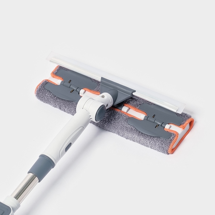 Оконная швабра с креплением на зажимах 28х8 см, длина 103-145 см, 2 насадки, 45+180 поворот   107959