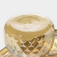 Чайник заварочный стеклянный BellaTenero &laquo;Круиз&raquo;, 1 л, с бамбуковой крышкой и металлическим фильтром, цвет золотой