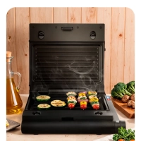 Электрогриль КТ-1632 двусторонний гриль электрический 1000Вт