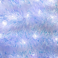 Гирлянда &laquo;Мишура&raquo; 1 м роса, IP20, перламутровая нить, 22 LED, 6 слоёв, d=7 см, батарейки CR2032х2 (в комплекте), свечение белое