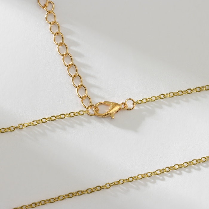 Гарнитур 2 предмета: серьги, кулон &laquo;Капля&raquo;, цвет золото, 40 см