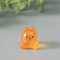 Сувенир эпоксидная смола флюоресцентный "Зайчики" набор 6 шт 1,7х1,8х2 см