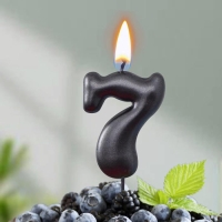 Свеча в торт "Мокрый асфальт", цифра 7