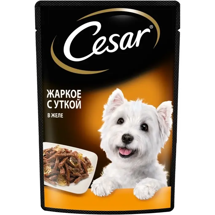 Влажный корм Cesar для собак, жаркое с уткой, пауч, 85 г