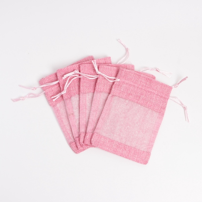 Льняной мешочек для хранения украшений, подарков, трав, 10 х 14 см, набор из 5 штук Льняной мешочек для хранения украшений, подарков, трав, 10 х 14 см, набор из 5 штук