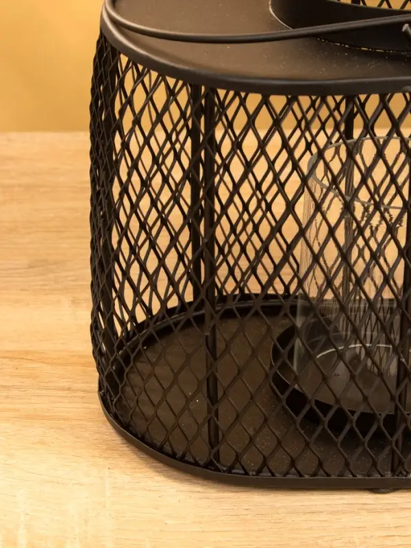 Подсвечник фонарь со стеклянной колбой 19,5х23х15,5 см, d 10 см, металл, цв. чёрный