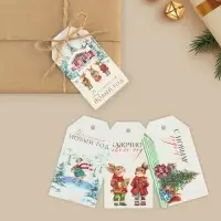 Шильдик декоративный в наборе &laquo;С новым счастьем&raquo;, 6 шт, 5 х 9 см