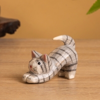 Сувенир &laquo;Потягивающийся Кот&raquo;, 2.5&times;6&times;5 см, дерево, серый