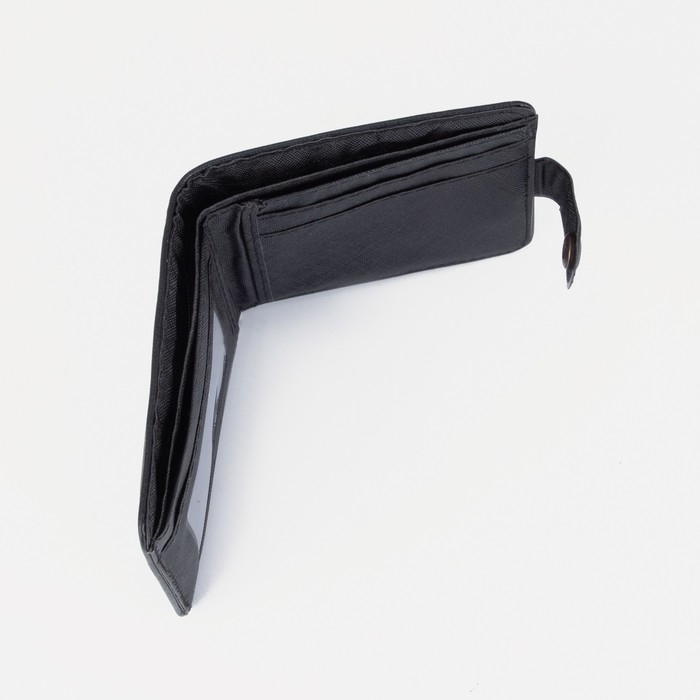 Портмоне мужское на кнопке, отдел для купюр, для карт, цвет чёрный Портмоне мужское на кнопке, отдел для купюр, для карт, цвет чёрный