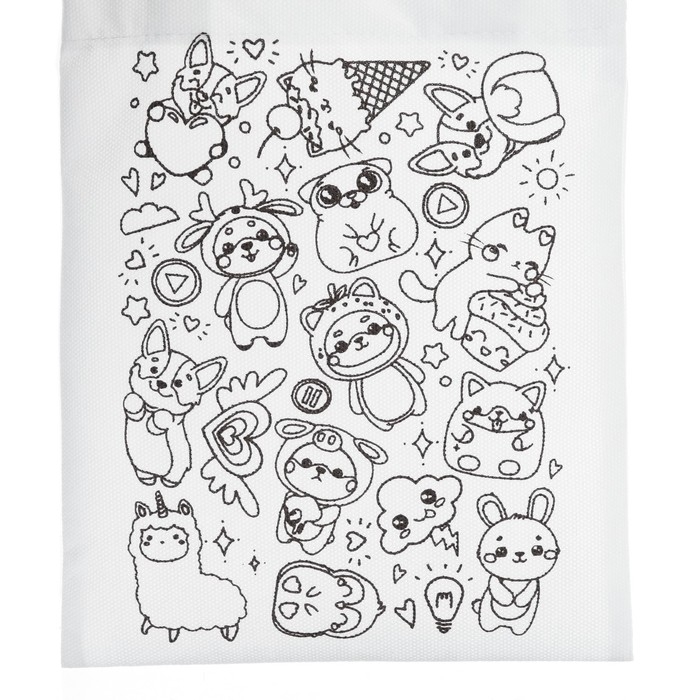 Сумка-Шоппер, раскраска &laquo;Зверята&raquo; 20 &times; 27 см