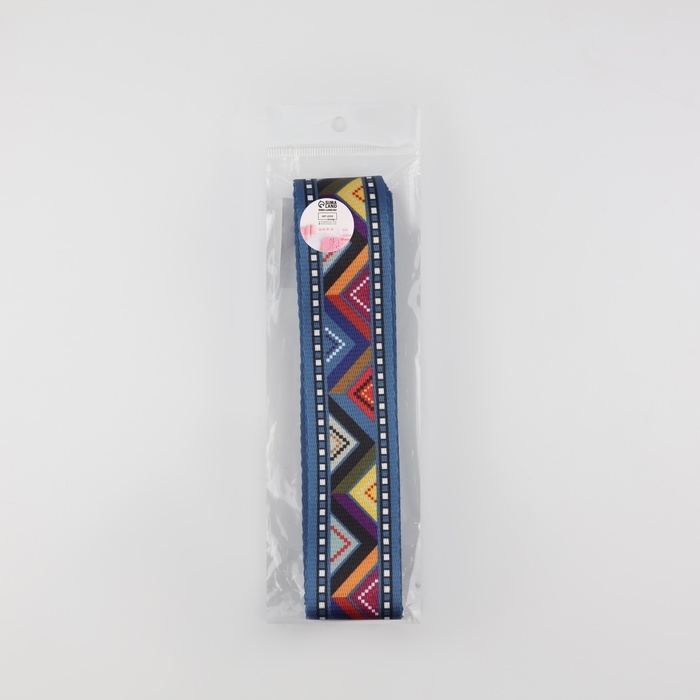 Стропа ременная &laquo;Разноцветный зигзаг&raquo;, 38 мм, 3 &plusmn; 0,1 м, цвет синий