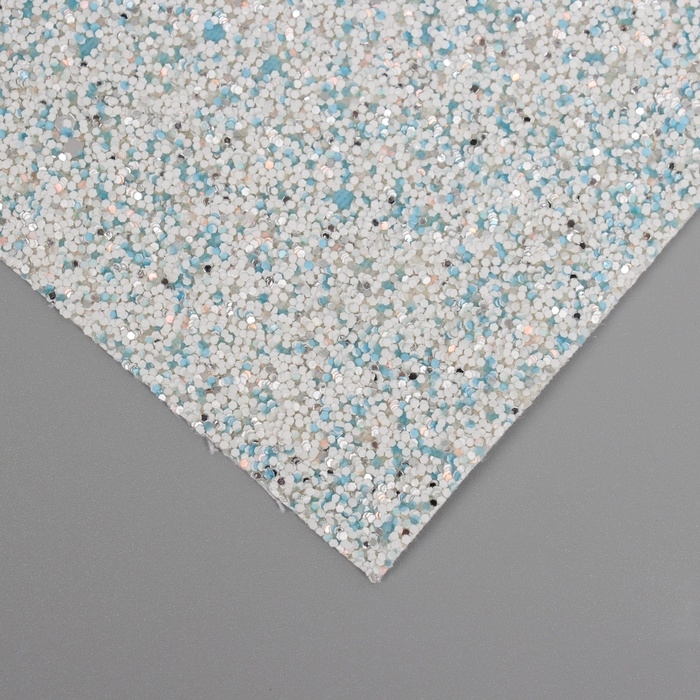 Лист для творчества иск.кожа Лист для творчества иск.кожа "Блёстки" бело-голубой лист 33х20 см толщина 1,6 мм