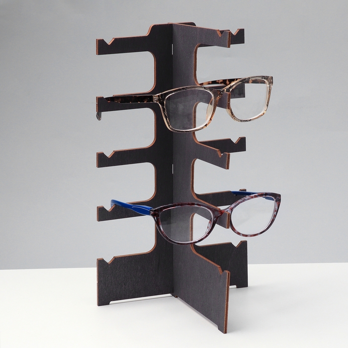 Подставка под очки &laquo;Эко&raquo; 5 мест, 14,5&times;12&times;28см, фанера, цвет темный